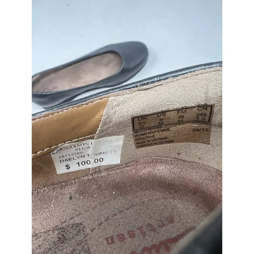 Clarks Daelyn Towne Leather Slip On Platform Flat in Metallic Brown/Gray 8